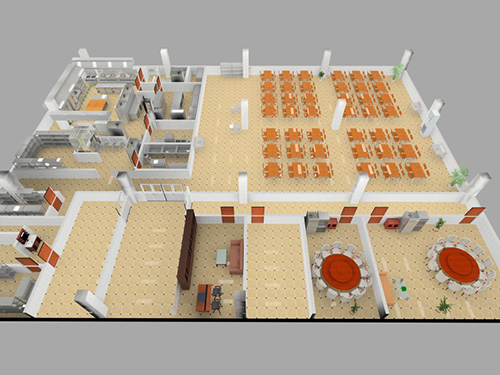 某餐廳廚房工程效果圖